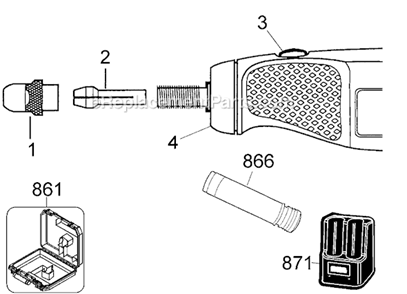 Page A Diagram and Parts List for VP940B Type 1 Black and Decker Multi-Tool